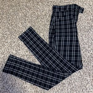 Black and white plaid dress pants